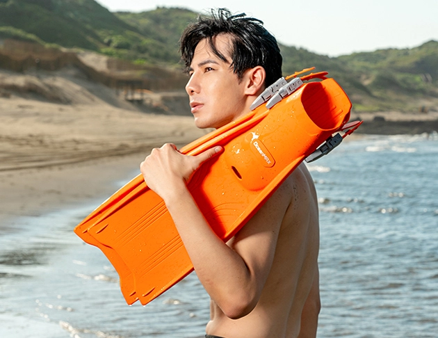 高品質橡膠蛙鞋-標準-熔岩橘